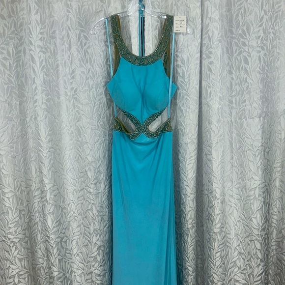 Baby Blessings Scalloped Blue Aria Dress BB1660 5302 main image 0